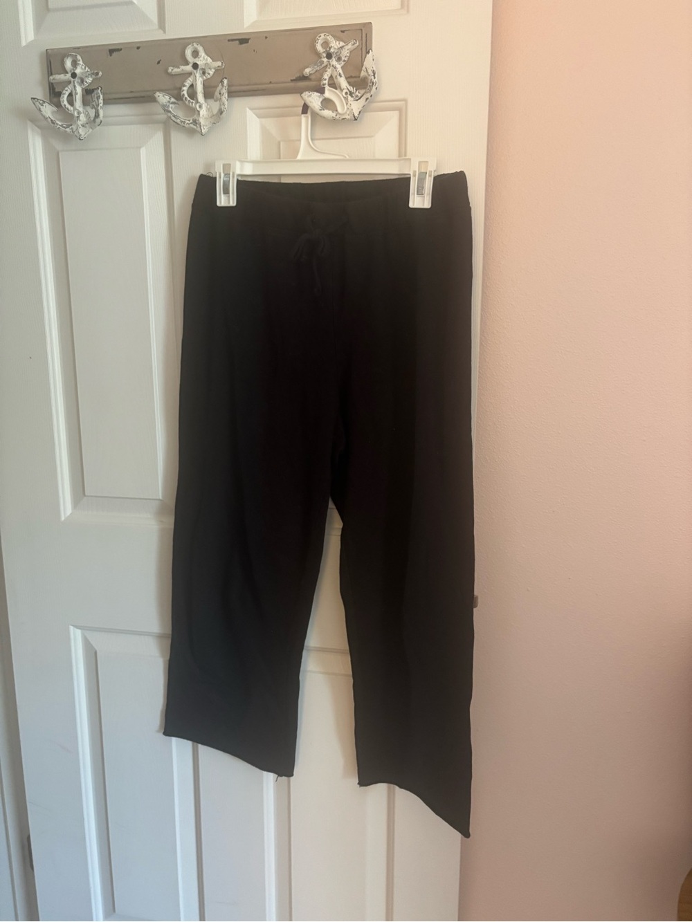 standard James Perse Women’s Black Cotton Pull-On Pants Solid Regular Size 2